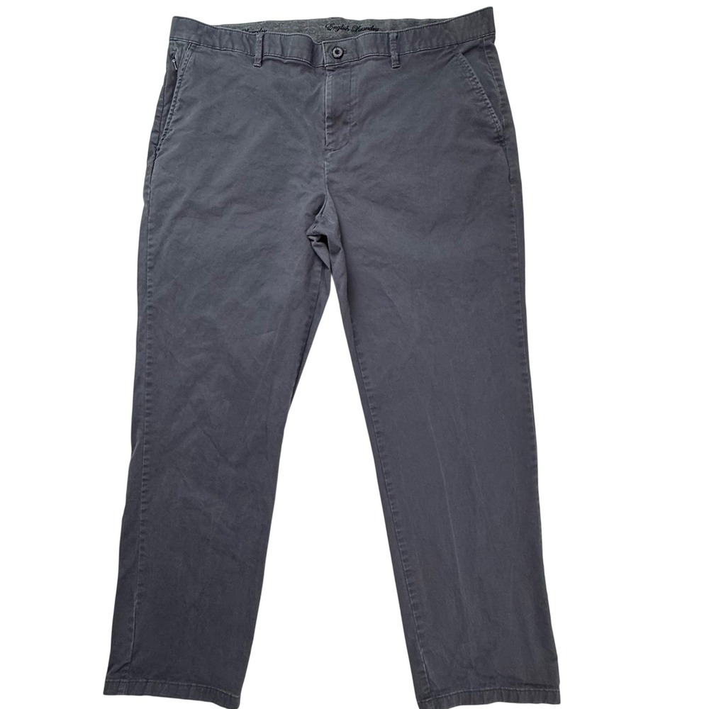 English Laundry Mens Chino Pants 40x32 Charcoal Gray Stretch Cotton Straight Leg